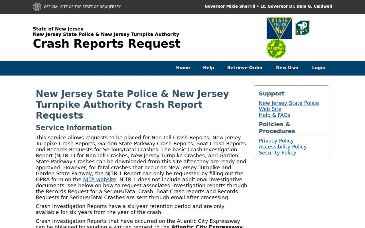 Burlington County arrest records official NJSP crash report portal