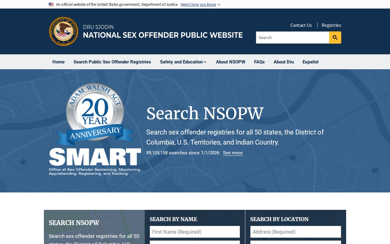Burlington County sex offender registry cross-state search interface